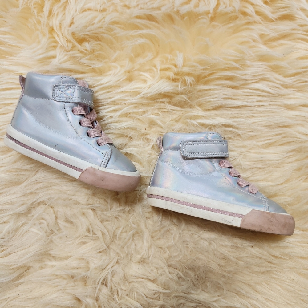 Kids Holographic High-Top Sneakers